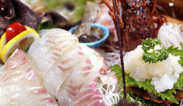 伊勢海老、鯛の活け造り