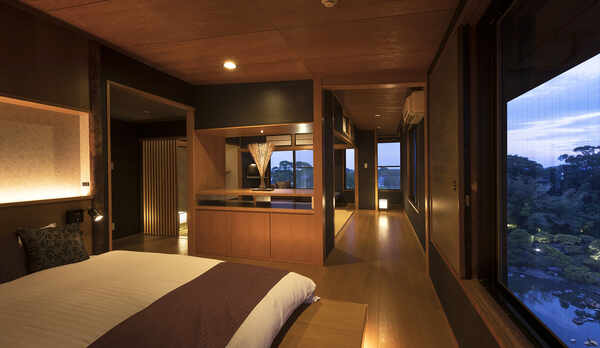 *【芍薬の間】ふかふかの上質なベッドでお休みいただけます。