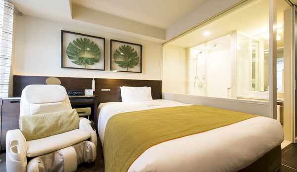 セミダブルルーム 緑〈内側シャワーブース〉（一例）