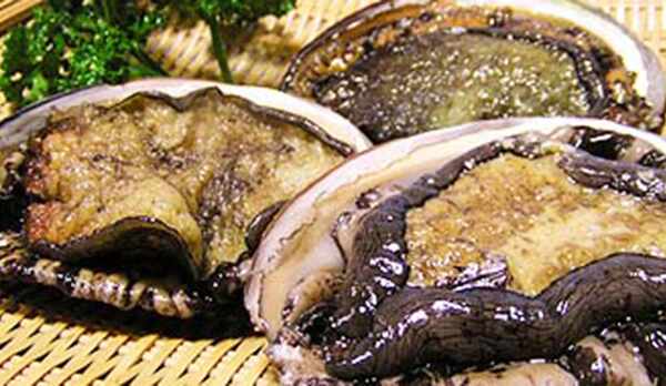 ・【食材一例】新鮮なアワビを豪快に調理します。