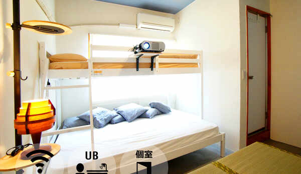 ☆ロフト付きダブルベッドルームは映画見放題です☆