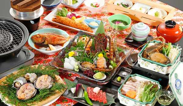 【ご夕食・華磯大漁膳】知多牛サーロインステーキにロブスターやアワビのせいろ蒸しが付いたご満足コース