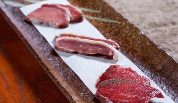 *【熊肉】【いのしし】【うさぎ】【しか】【野がも】の5種類のうち3種類のお肉をご提供いたします！