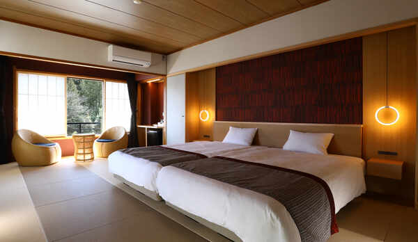 湯端館プレミアム和洋室・ベッド