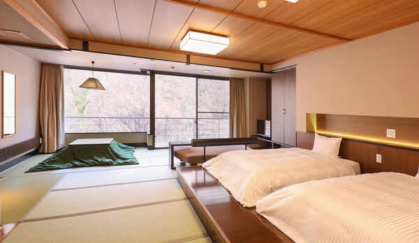 【禁煙】スタンダード和ベッドツイン4名定員  内風呂あり※イメージ