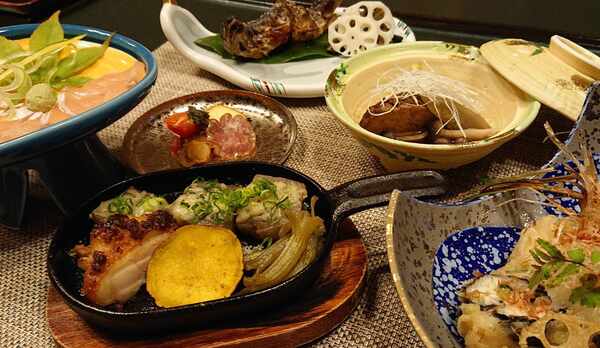 夕食のお膳一例