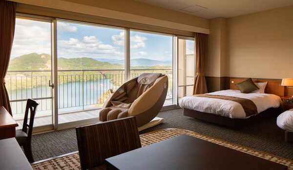 【恵那峡ビュー】<最上階>マッサージチェア付ツイン(34㎡)