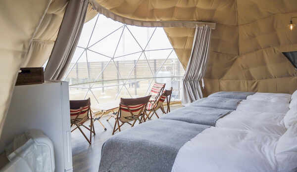 【客室】ドーム内からも自然を感じることができます。