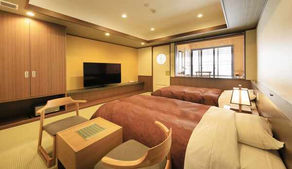 ■半露天付客室・禁煙■『和室』最上階・和モダン[ツインベッド]