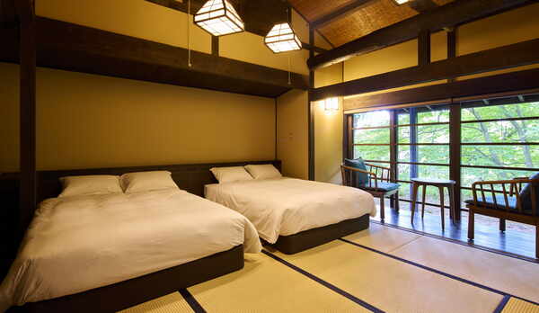 半露天・愛犬専用風呂付【離れ特別和室】ツインベッド(45㎡)