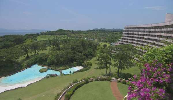 客室からの庭園の眺め