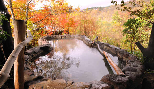 紅葉の山法師の露天