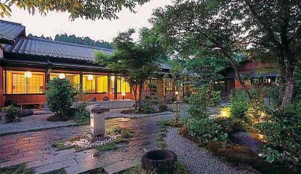 本館緑の外観夕景