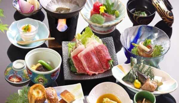 牛しゃぶを中心とした会席膳１例