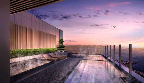 あつ湯や寝ころび湯など3種の展望露天風呂