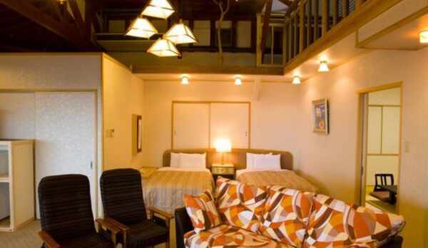 【お部屋】【源泉露天風呂付和洋室/海を臨む】別荘タイプ/60㎡/6名迄　Ｂタイプ/洋室