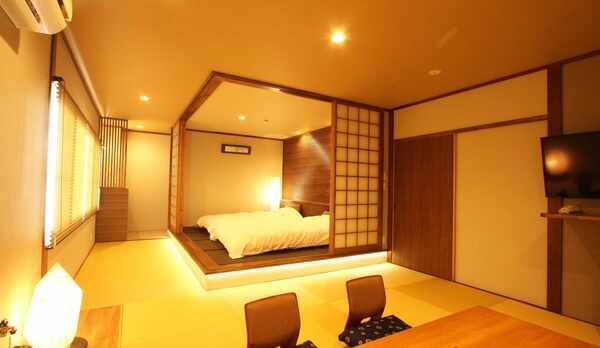 眺望最高、モダン和室203・40㎡ 26帖 トイレ洗面付、2〜6名様