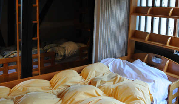 男女共同ドミトリーのベッド The bed in Mixed dormitory