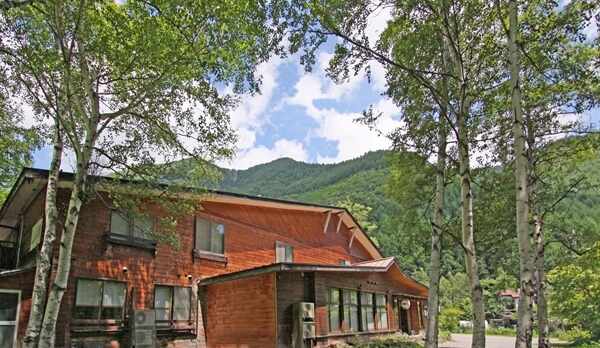 白樺の木に囲まれた立地