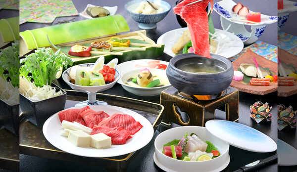 選べる赤牛会席（赤牛のしゃぶしゃぶ）