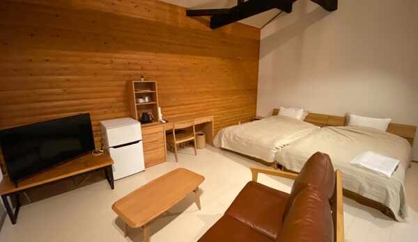 NEW【禁煙ワンちゃん歓迎】離れツインルーム■ソファセット付