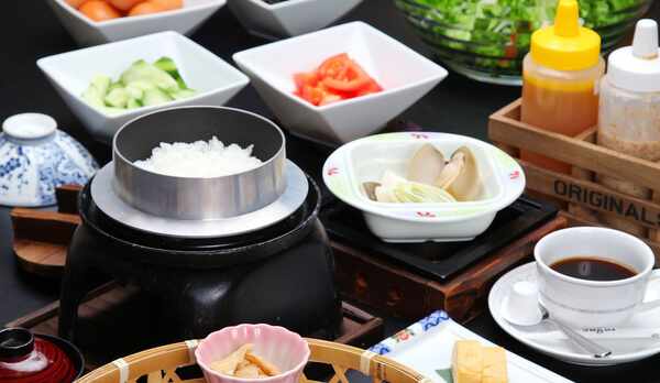 ★美味しい釜炊きご飯などお客様から高評価いただいております♪ 　〜温泉宿のこだわり和朝食〜