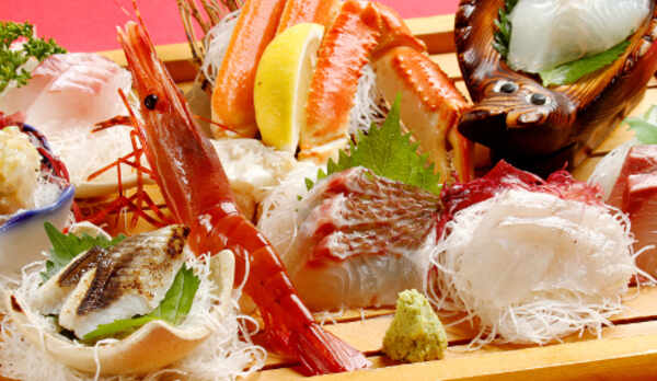 45㎝の板皿大名刺身盛り