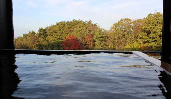 お風呂　紅葉