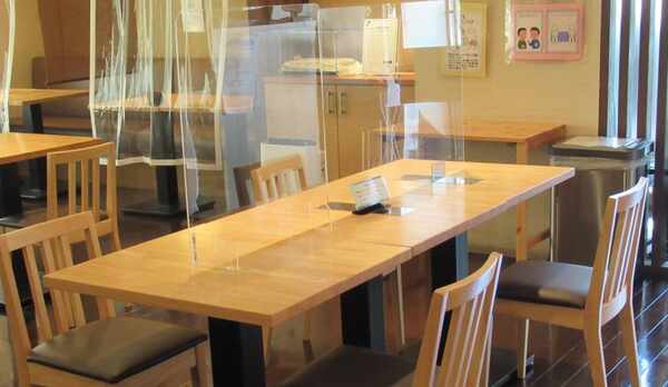 館内一階レストラン「さんと、すー」　感染症対策実施中