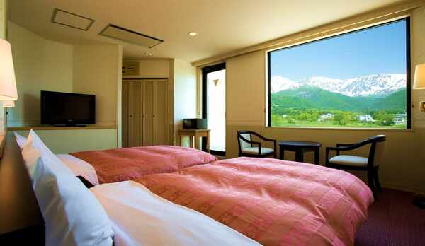 北アルプス一望の洋室ツインタイプ