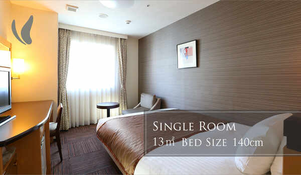 シングルルーム シモンズ社製140cmワイドベッド