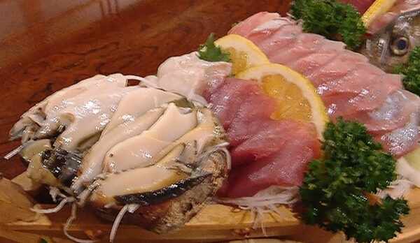 あわびの舟盛り