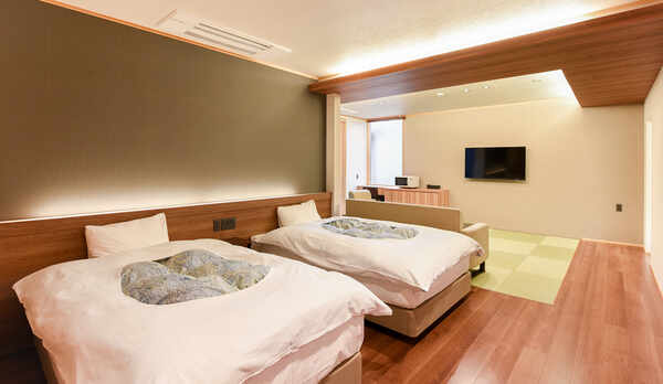 【雪月花・綺羅】ツインベッドで快適にお過ごしいただけます。