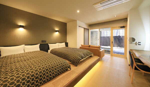 ドッグガーデンツイン｜広さ34平米+プライベートランのついたお部屋。おこもり旅にもおすすめです。