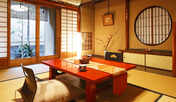 ◆本館和室−庭園側◆四季や、時間ごとに様々な表情を見せる、「純和風庭園」を見渡すお部屋