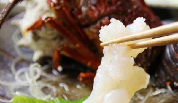 伊勢海老のお造りは、甘くてとてもおいしい