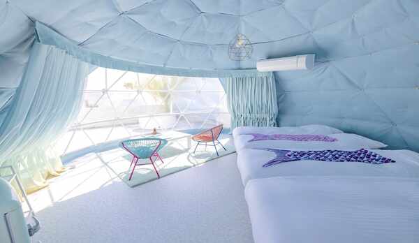 プライベートバス付きドームテント