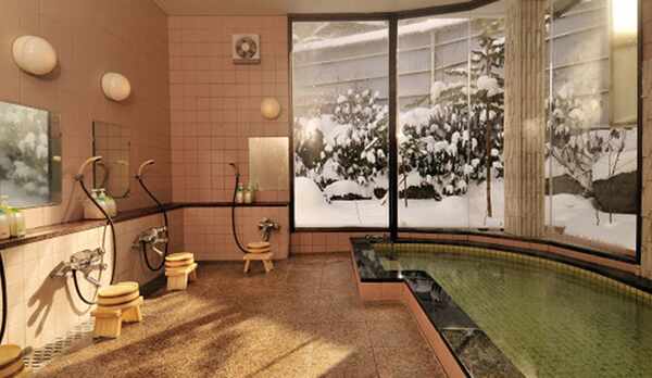 ・天然温泉　入浴時間は6時〜9時30分　15時〜23時まで