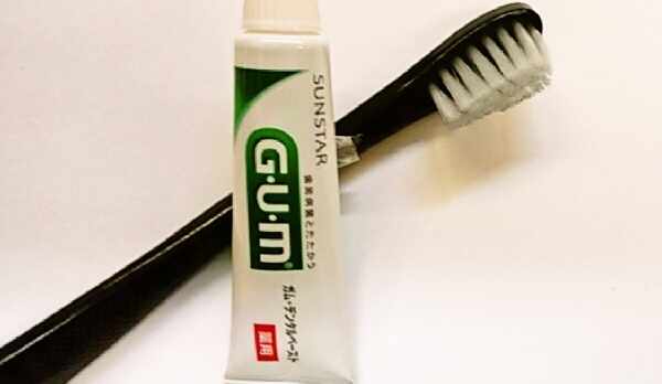 歯ブラシは　たっぷりお使い頂ける　５グラムの歯磨き粉をご用意しております。サンスターのG・U・M　を