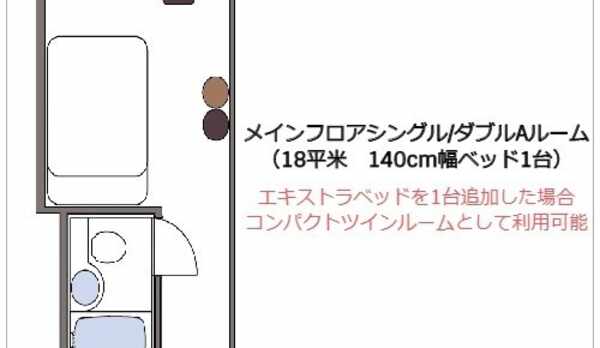 メインフロアシングル/ダブルAルーム
