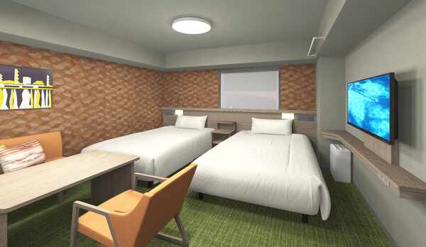 ツインルーム 洗濯機・レンジ付き（イメージ）