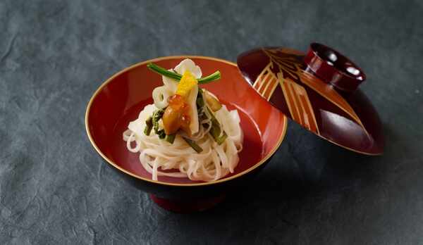 ■夕食一例｜稲庭うどん　※一例