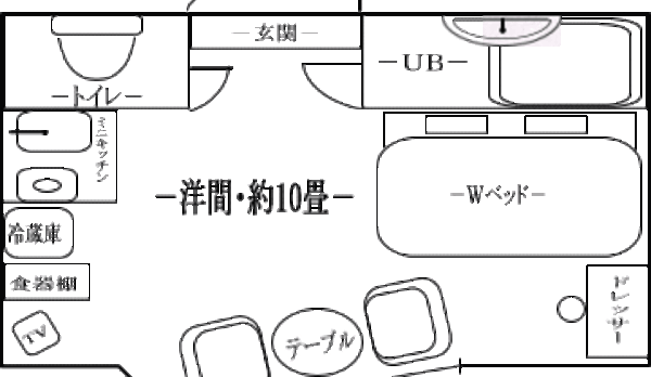 別館・Wベッド１ルームタイプ（カップル専用）
