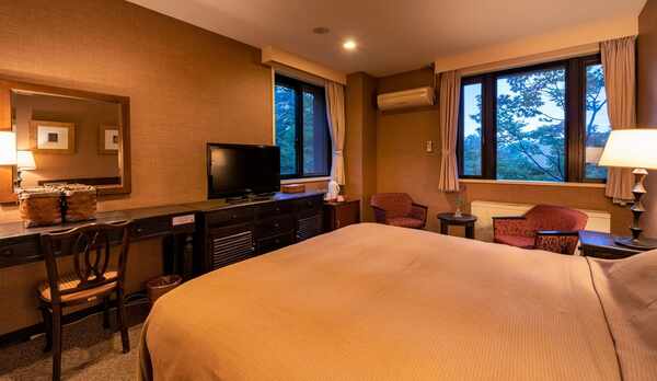 【スーペリアダブル】少し広めの間取りでゆったり寛ぎたいお客様におすすめのお部屋となっております。