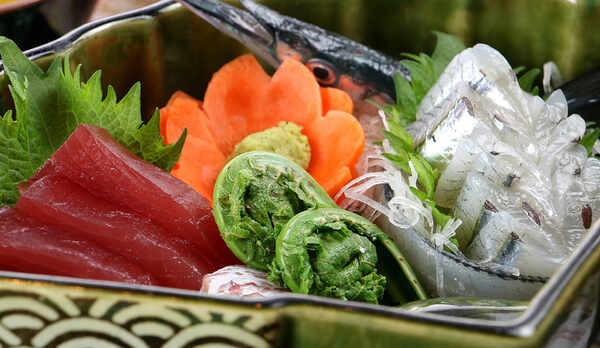 【夕食一例＊春】山菜と刺身