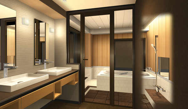 半露天風呂＋パティオ付　和洋室　バスルーム