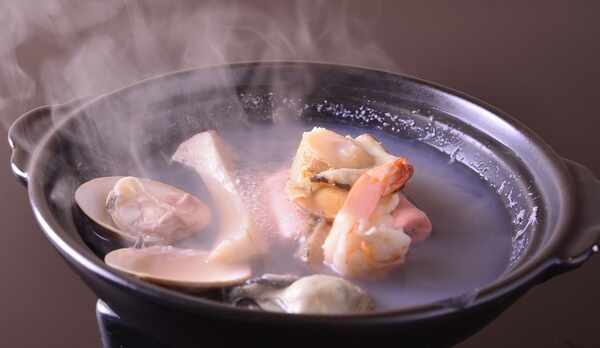 *お夕食一例（酒蒸し）