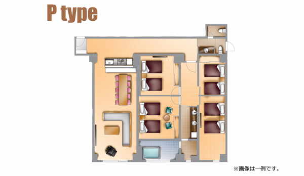Pタイプ間取り図　※一例です。