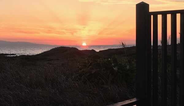 コテージウッドデッキからのサンセット