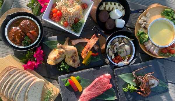 コテージ夕食BBQ一例